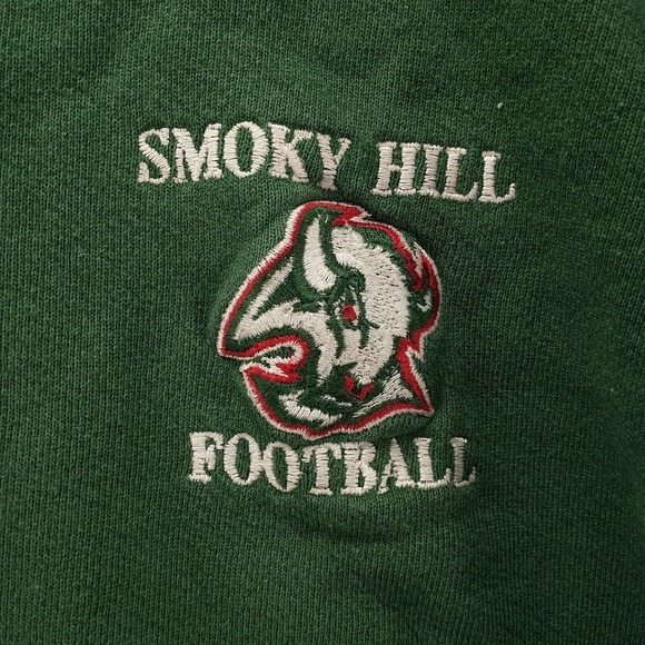 Discus Athletic Men's Pullover Sweatshirt Green 2XL Vintage Smoky Hill Football - Picture 4 of 14